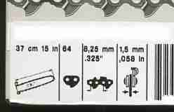 Ersatzketten Schachtel mit Ketten Bezeichnung